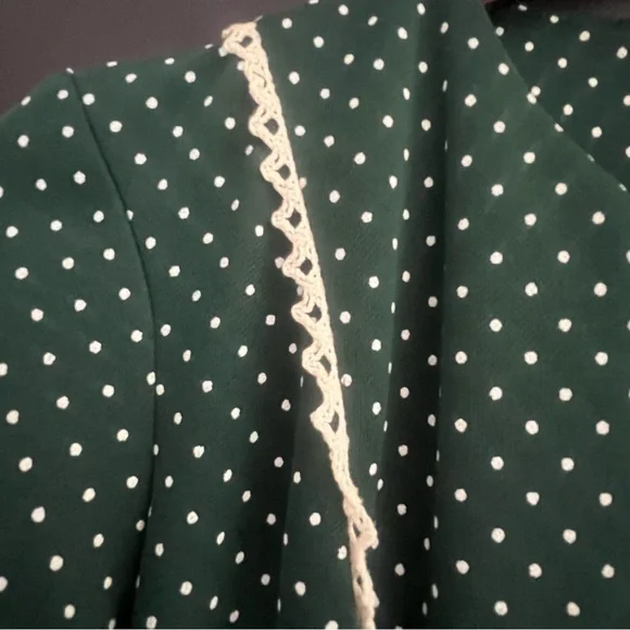 Vintage 70s Bib Front Tie Back Prairie Long Sleeve Maxi Dress - Picture 11 of 14